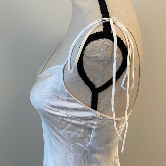 Elegant White Bias Cut Slip Dress - Picture 9 of 9